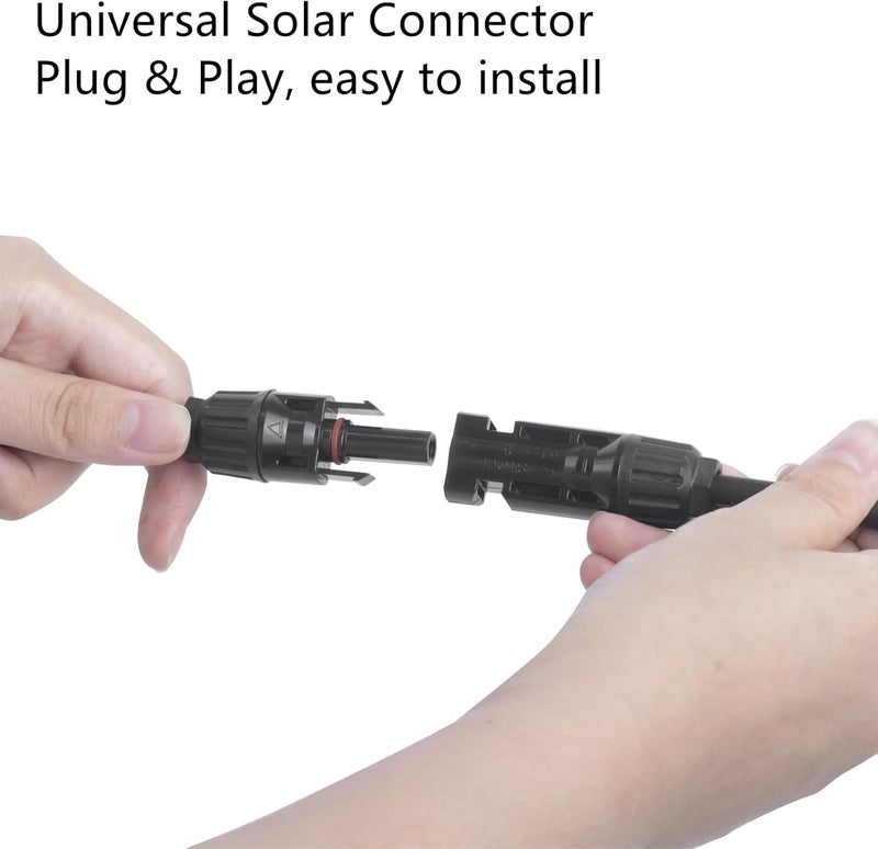 letivay 2 to 1 Solar Panel Connectors Y Branch Universal 10 AWG Solar Connectors (Red & Black) - Image 4